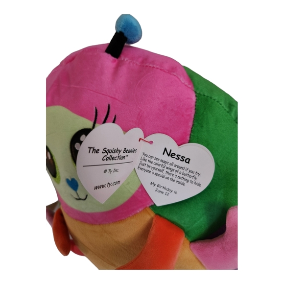 NWT - TY Squishies Beanies Plush - NESSA the Caterpillar  14" Large - Picture 2 of 11